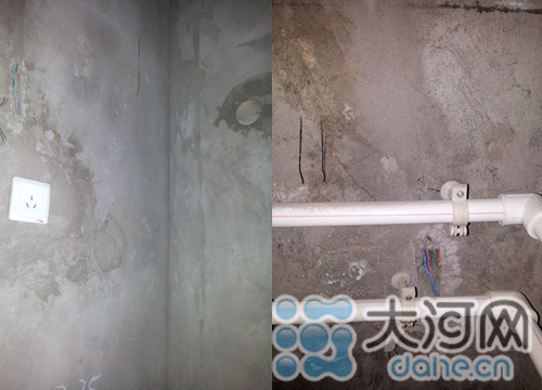 空調(diào)專用線路，用電負(fù)荷較大 圖為衛(wèi)生間電線走線
