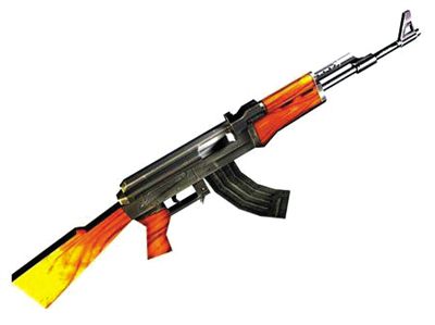 AK47步槍：哈馬斯大量仿制，是武裝分子主要武器。