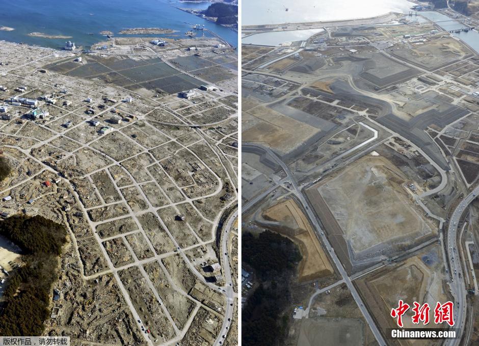日本大地震災區(qū)今昔對比圖